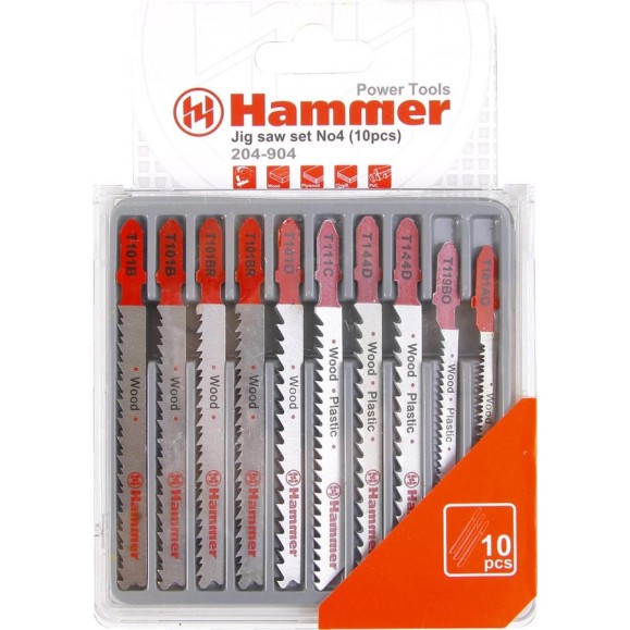 Пилка Flex 204-904 JG WD-PL набор 10 шт для лобзика HAMMER 30577 Пилка Flex 204-904 JG WD-PL набор 10 шт для лобзика HAMMER 30577