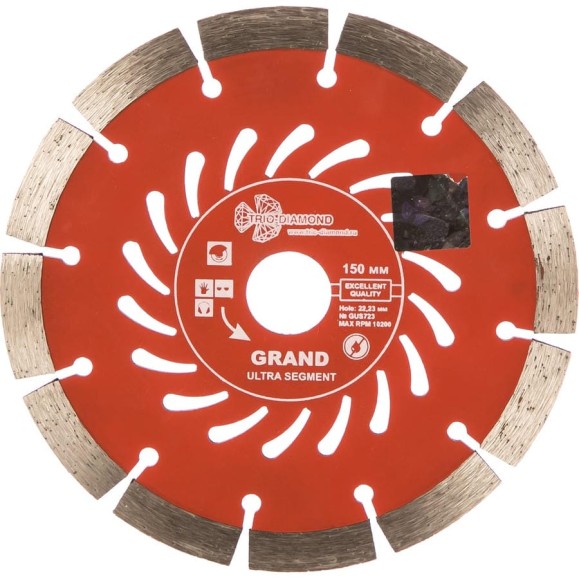 Диск алмазный отрезной TRIO-DIAMOND 150x22.23 Grand Ultra Segment GUS723 Диск алмазный отрезной TRIO-DIAMOND 150x22.23 Grand Ultra Segment GUS723