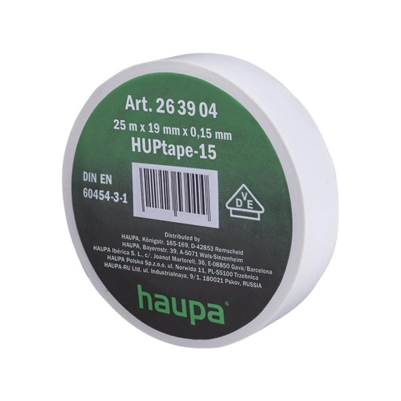 Изолента ПВХ HAUPA 19 мм x 25 м, цвет белый 263904 Изолента ПВХ HAUPA 19 мм x 25 м, цвет белый 263904