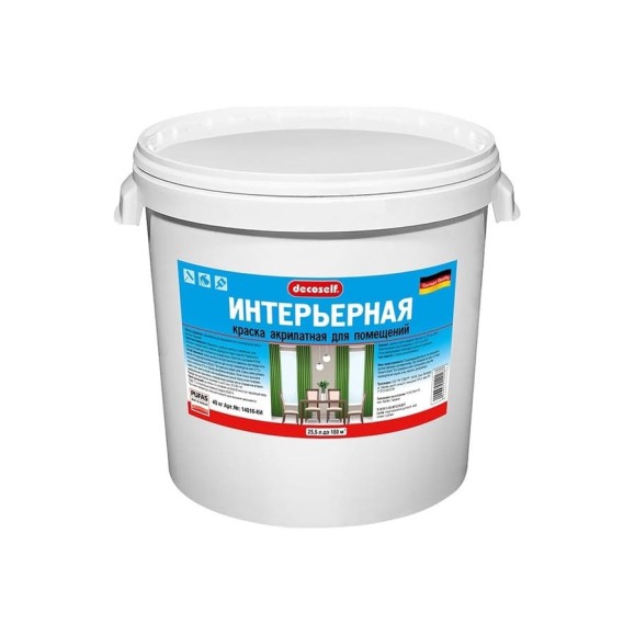 Интерьерная краска Pufas белая Decoself мороз. 40кг КИ тов-114992