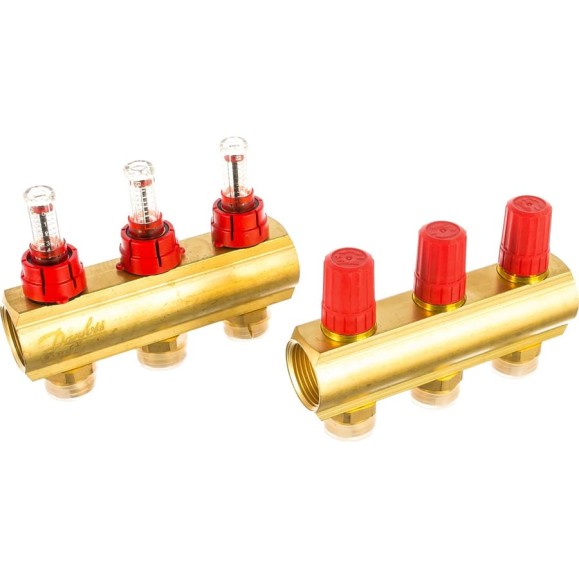 Коллекторы Danfoss FHF-3F с расходомерами для 3 контура 088U0523