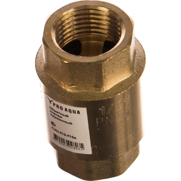 Обратный клапан с металлическим диском PRO AQUA В-В 1/3 CVH-F15-F15X Обратный клапан с металлическим диском PRO AQUA В-В 1/3 CVH-F15-F15X
