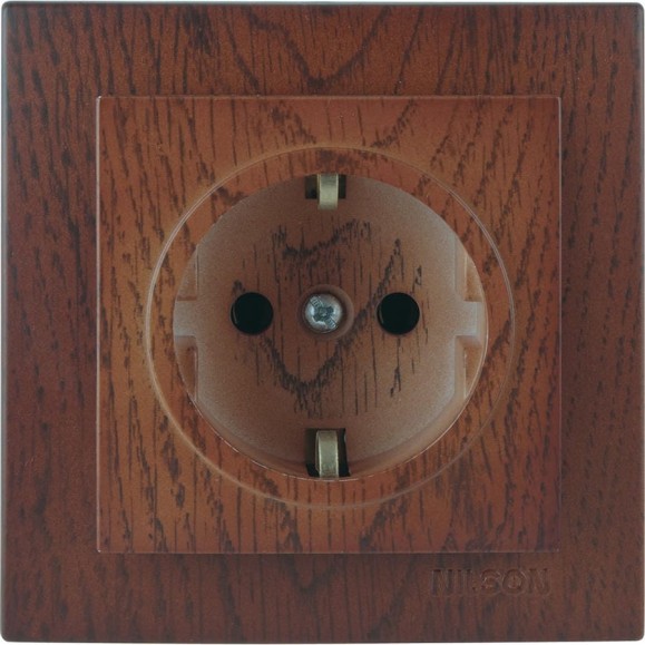 Розетка NILSON 1СП з/к орех Touran wood 24271017