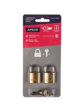 Замки навесные APECS PDB-20-20-Blister (2Locks+3Keys) 17793 Замки навесные APECS PDB-20-20-Blister (2Locks+3Keys) 17793