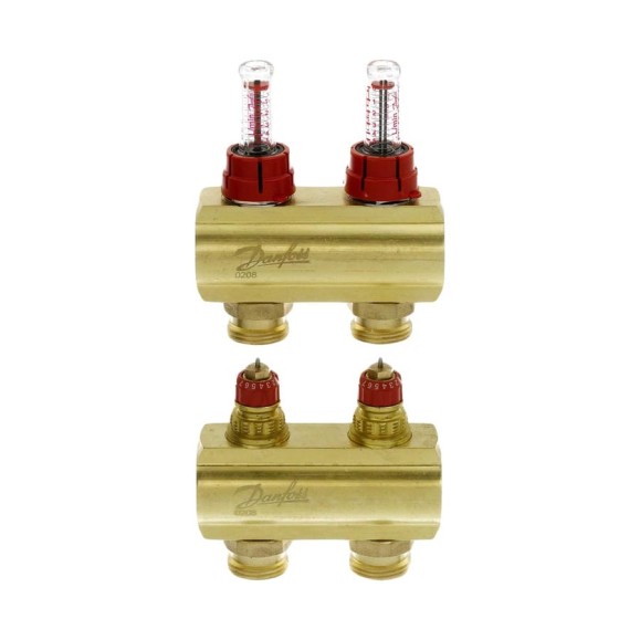 Коллекторы Danfoss FHF-2F с расходомерами для 2 контура 088U0522