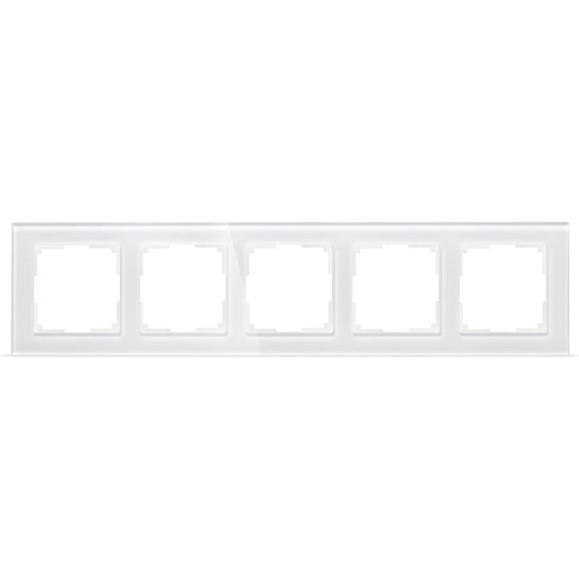 Рамка Smartbuy 5-местная стекло белая Нептун SBE-05w-Glass-FR-5