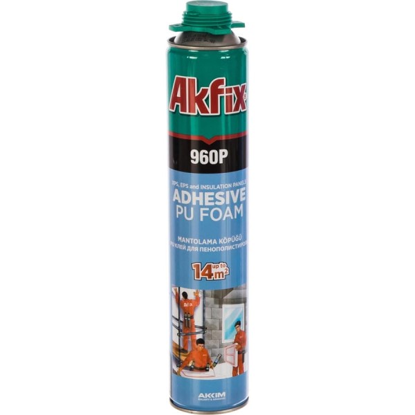 Клей-пена для пенополистирола и пенопласта Akfix 960P, 900 гр. FA009