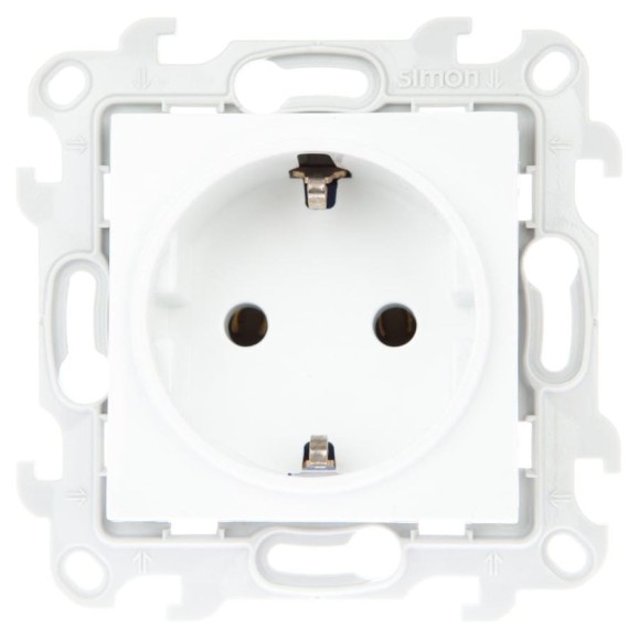 Розетка Simon 2К+З Schuko без шторок, белый 2450434-030 Розетка Simon 2К+З Schuko без шторок, белый 2450434-030