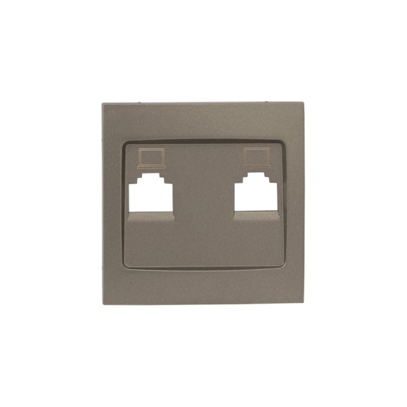 Лицевая панель 2-местной розетки EKF PROxima Валенсия, RJ-45, кашемир ESK02-L-035-40