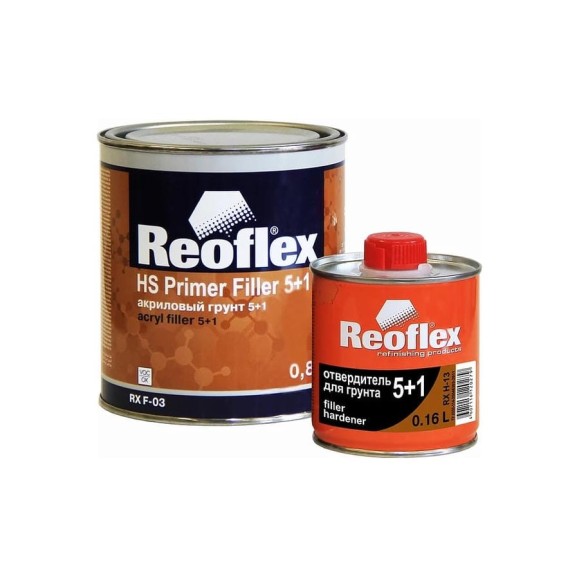 Акриловый грунт Reoflex 5+1 0.8 л, серый RX F-03/800 G Акриловый грунт Reoflex 5+1 0.8 л, серый RX F-03/800 G