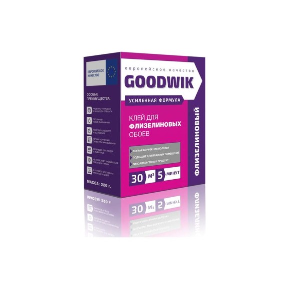 Клей для флизелиновых обоев Goodwik 220 гр. Ф 30 Клей для флизелиновых обоев Goodwik 220 гр. Ф 30