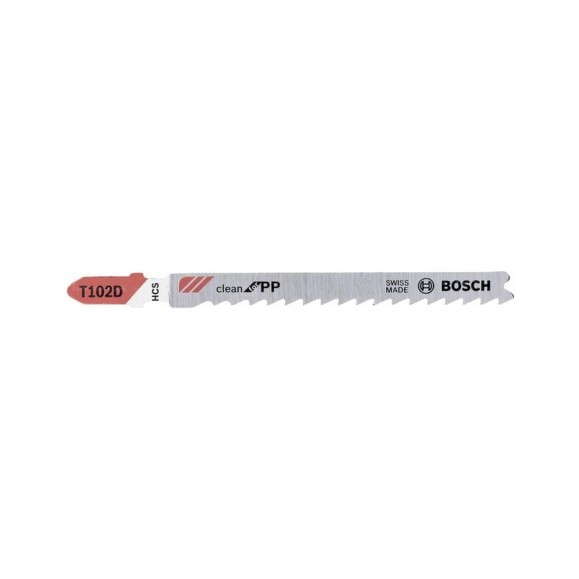 Пилки для пластика T102D CLEANPP (100 мм, шаг 4 мм) Bosch 2609256C56