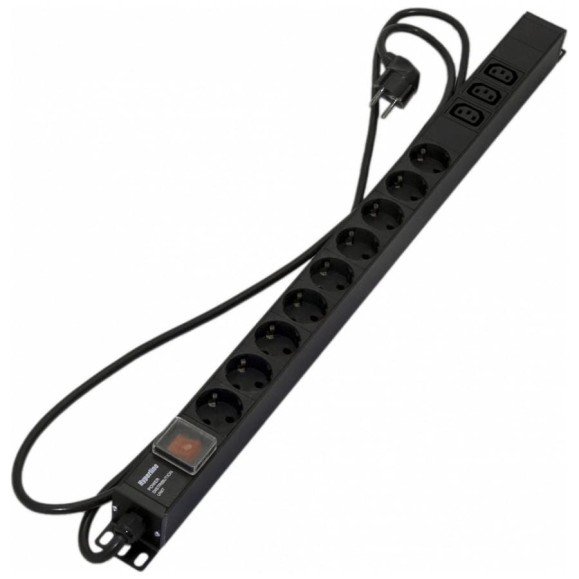 Блок розеток Hyperline SHE-9SH-3IEC-S-2.5EU 9 розеток Schuko+3хIEC320 C13, 16А, 250В 397070