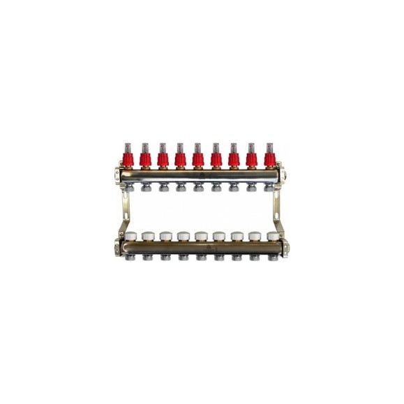 Коллекторный блок для теплого пола 1x3/4EU отв.-9 Gekon GK 74109