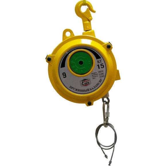 Пружинный балансир EURO-LIFT нагрузка 9-15 кг; трос 1,5м 00018543 Пружинный балансир EURO-LIFT нагрузка 9-15 кг; трос 1,5м 00018543