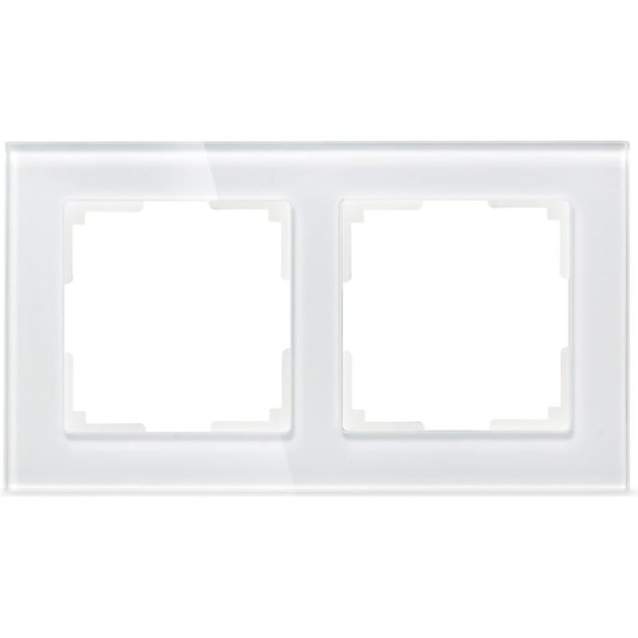 Рамка Smartbuy 2-местная стекло белая Нептун SBE-05w-Glass-FR-2
