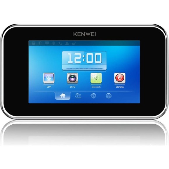 Цветной монитор видеодомофона без трубки (черный тач скрин) Kenwei hands-free KW-S702TC СП17718