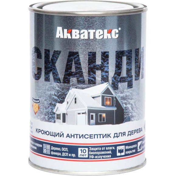 Антисептик для дерева АКВАТЕКС СКАНДИ кроющий, полуматовый, имбирь, 0.75 л 202902 Антисептик для дерева АКВАТЕКС СКАНДИ кроющий, полуматовый, имбирь, 0.75 л 202902