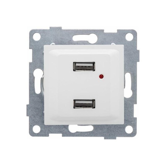 Розетка USB GUSI ELECTRIC Ugra двойная, СУ, белая С11USB2-001