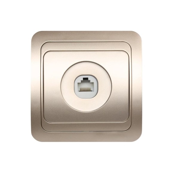 Компьютерная розетка Smartbuy RJ45 1-местная шампань Марс SBE-02c-S1-RJ