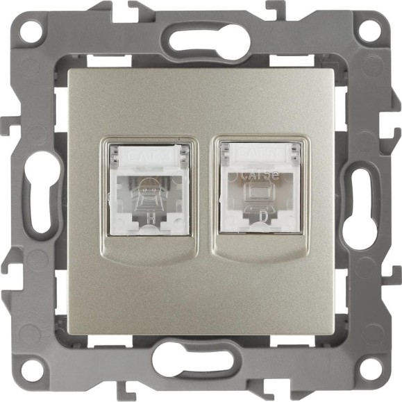 Комбинированная розетка ЭРА 12-3109-04 RJ45 RJ11, IP20, 12, шампань Б0018251 Комбинированная розетка ЭРА 12-3109-04 RJ45 RJ11, IP20, 12, шампань Б0018251