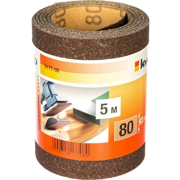 Бумага наждачная (5 м; 93 мм; К 80) KWB 8177-08