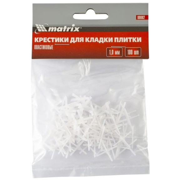 Крестики (100 шт; 1 мм) для кладки плитки MATRIX 88082 Крестики (100 шт; 1 мм) для кладки плитки MATRIX 88082