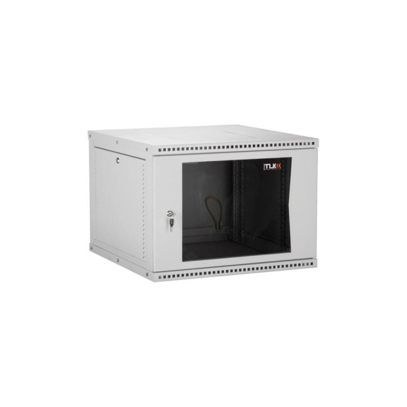 Настенный разборный шкаф TLK 19, 9U, перфорированная дверь, серый TWI-096045-R-P-GY