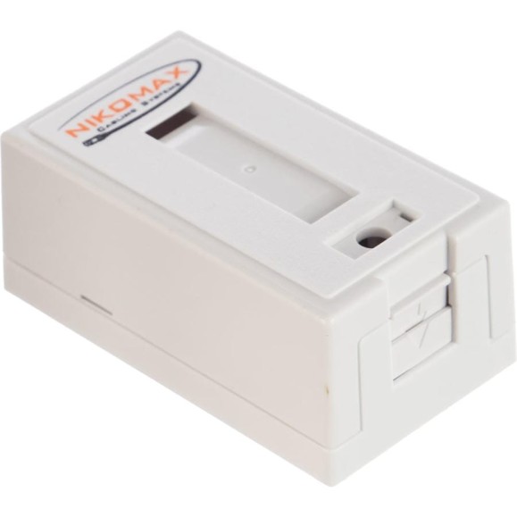 Настенная розетка NIKOMAX 1 порт, полный экран, со шторкой, белая NMC-WO1SE2-FT-ST-WT