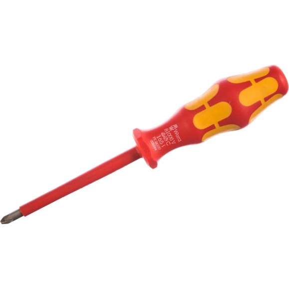Отвёртка диэлектрическая Wera, VDE, PZ 2х100 мм, WE-006164