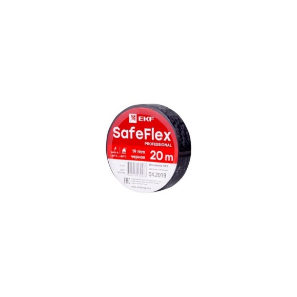 Изолента ПВХ EKF черная 19мм, 20м, серии SafeFlex 10 шт. plc-iz-sf-b