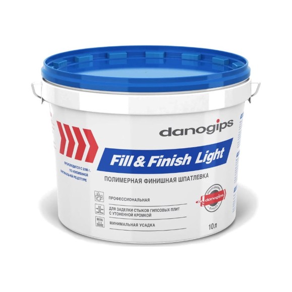 Шпатлевка финишная облегченная FILL&FINISH LIGHT 10 л DANOGIPS 660396 Шпатлевка финишная облегченная FILL&FINISH LIGHT 10 л DANOGIPS 660396