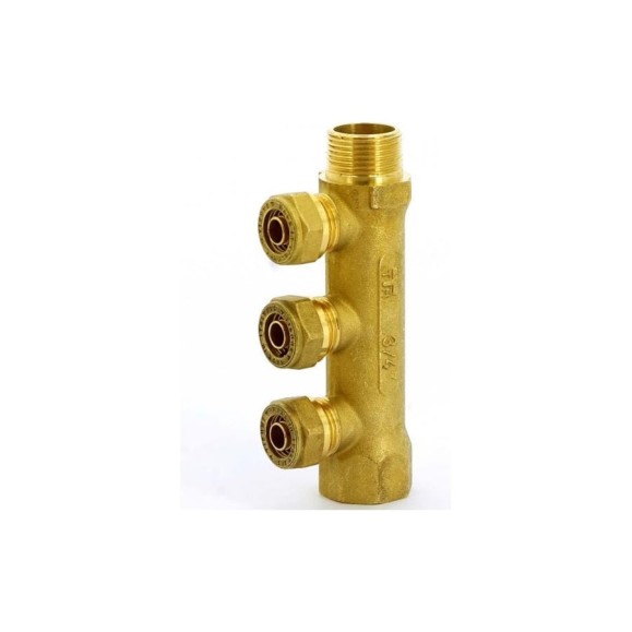 Tiemme Коллектор НВ 3/4" обжим 2x15 2,5 для PE X трубы, межосевое 36мм 1910013 Tiemme Коллектор НВ 3/4" обжим 2x15 2,5 для PE X трубы, межосевое 36мм 1910013