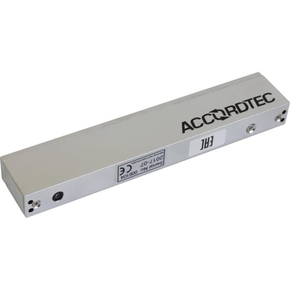 Электромагнитный замок ACCORDTEC сила удержания 180 кг, 12 В/0,3 А, 210x35x23мм, масса 1,2 ML-180AS 00-00017788