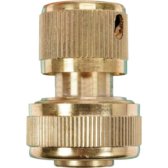 Соединитель латунный с автостопом 3/4" FLO 89073