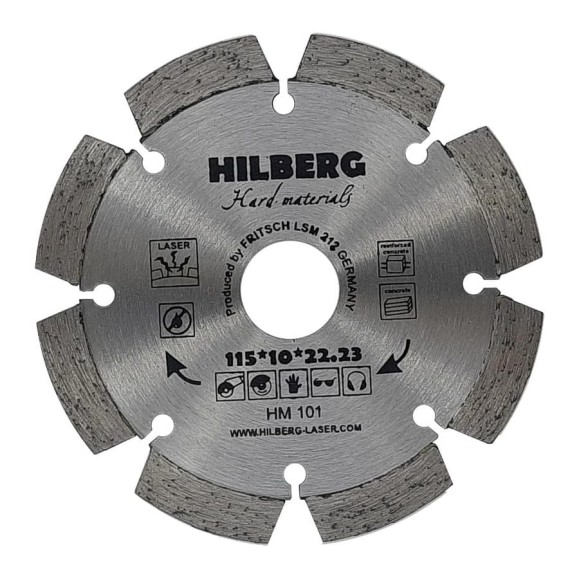 Диск алмазный отрезной Hilberg 115x22.23 Hard Materials Laser HM101