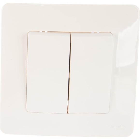 2-клавишный выключатель Systeme Electric BLANCA 10А, 250B, МОЛОЧНЫЙ BLNVS010502