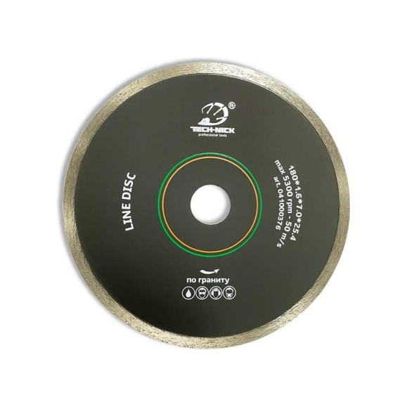 Диск алмазный сплошной по граниту LINE DISC (180х25.4 мм) TECH-NICK 041000376