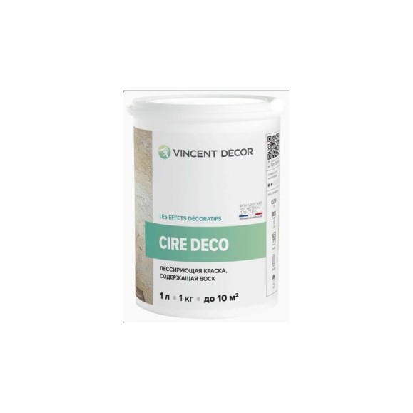 Лессирующая полупрозрачная краска VINCENT DECOR CIRE DECO содержащая воск 1л 103-130 Лессирующая полупрозрачная краска VINCENT DECOR CIRE DECO содержащая воск 1л 103-130