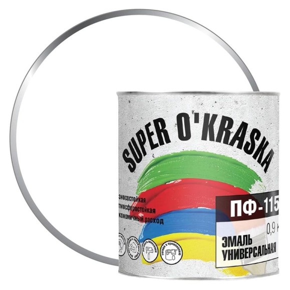 Эмаль super maler ПФ-115 белый глянцевый 0,9кг Лк-00005637
