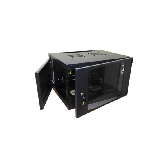 Настенный шкаф TWT Next, 9U 550x450, стеклянная дверь, черный, 1 часть CBWNG-9U-6x4-BK