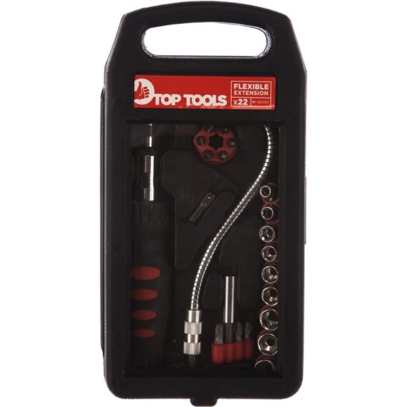 Набор насадок и сменных головок с держателем Top Tools 22шт. 39D185