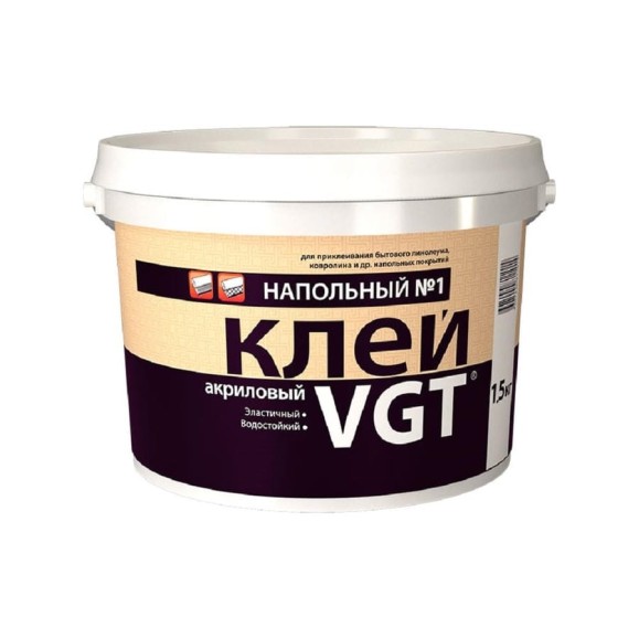 Напольный клей VGT номер 1 ЭКОНОМ 1,5кг 11605162 Напольный клей VGT номер 1 ЭКОНОМ 1,5кг 11605162