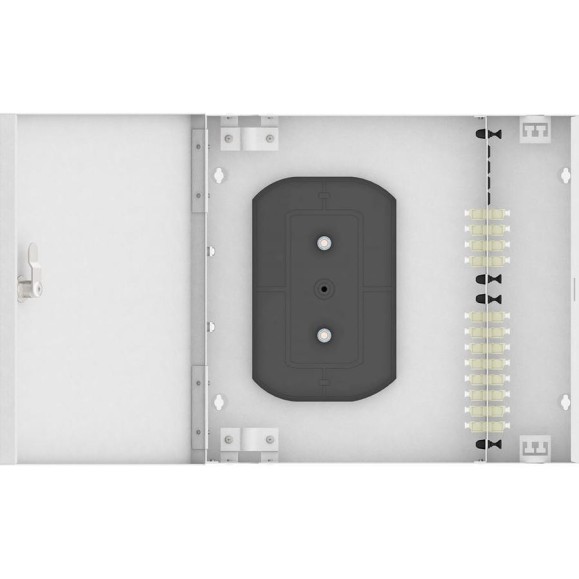 Оптический кросс TopLAN настенный, многомодовый укомплектованный КРН-Top-24LC/U-OM2-GY