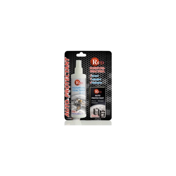 Матовый полироль пластика RED с губкой "ЧЕРНЫЙ ЛЕД" Low Gloss 250мл в бл. R4263