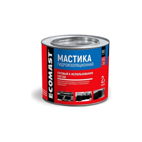 Гидроизоляционная мастика ECOMAST 2 л 24591 Гидроизоляционная мастика ECOMAST 2 л 24591
