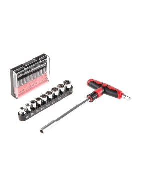 Отвертка HAMMER Flex 601-027 с набором бит и головок 19 шт. Т-образная рукоятка, CRV 400834