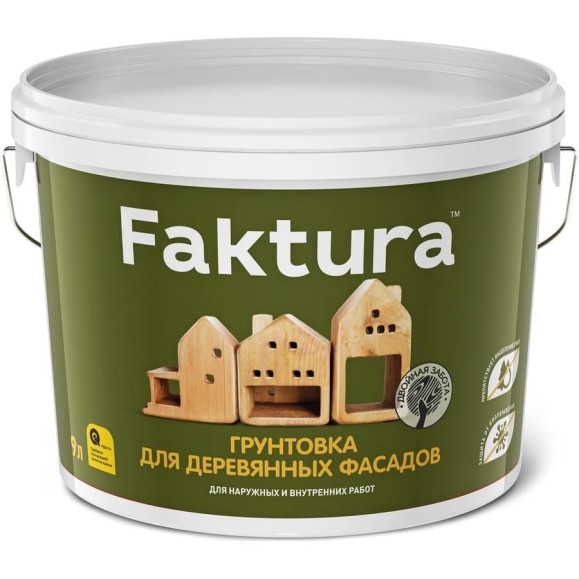 Антисептическая грунтовка для деревянных фасадов FAKTURA ведро 9 л О02706 Антисептическая грунтовка для деревянных фасадов FAKTURA ведро 9 л О02706