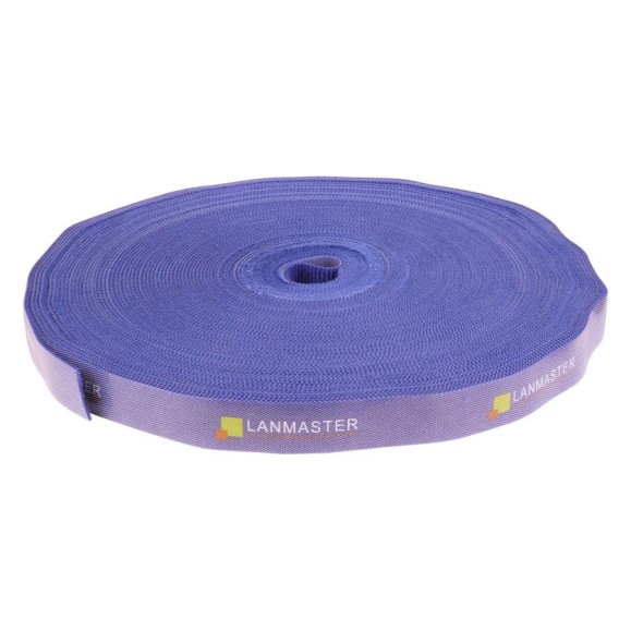 Хомут-липучка LANMASTER шириной 20 мм, 30 м, синий LAN-VCM30M-BL