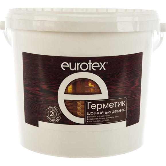 Шовный герметик для дерева Eurotex белый 6 кг 1 25190